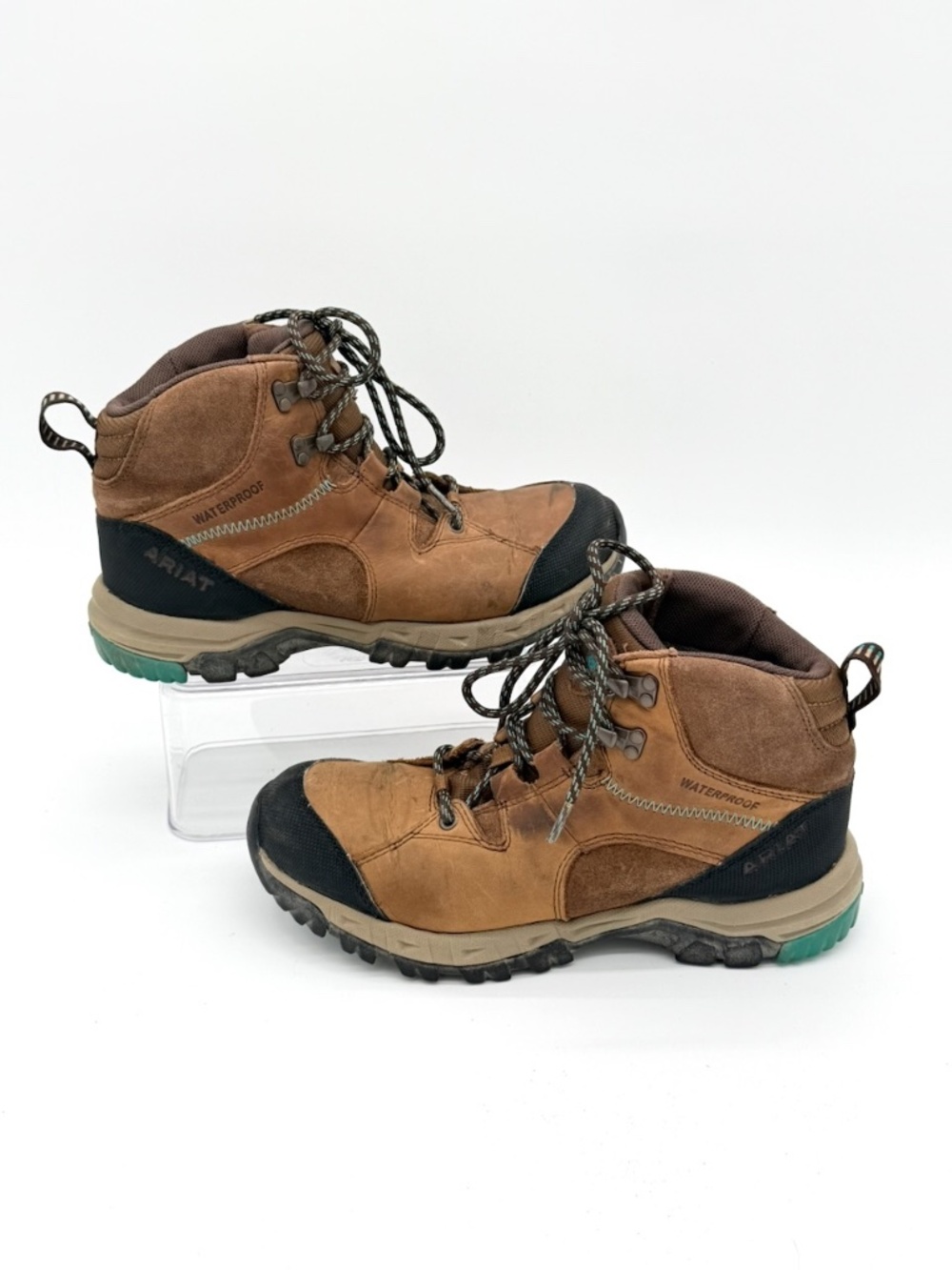 Ariat Skyline Mid Waterproof Hiking Boots Womens Size 8.5 B Brown Leather - Picture 6 of 8